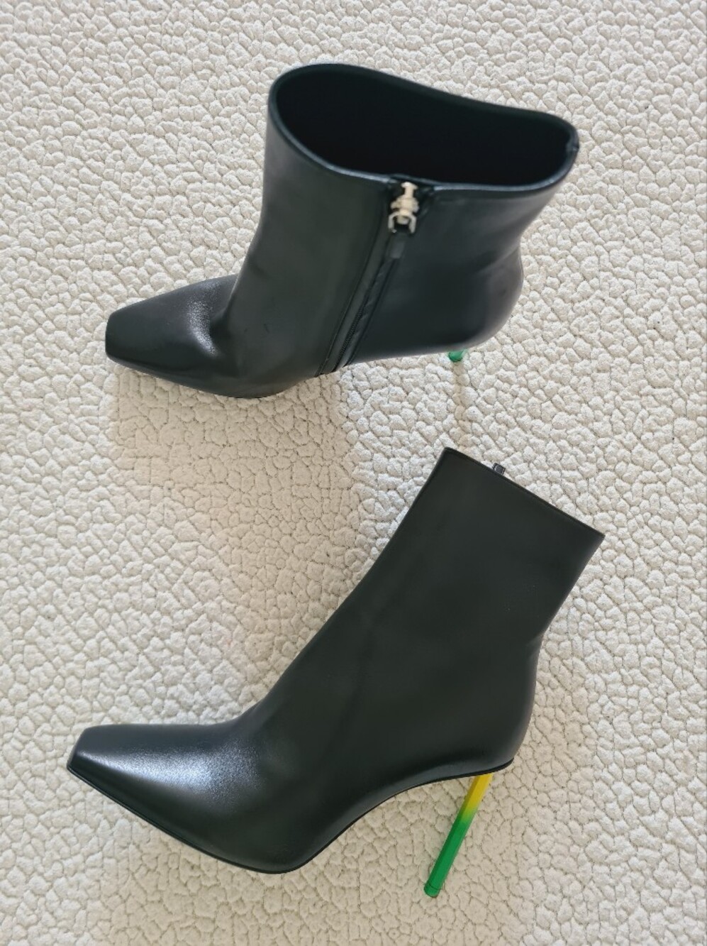 OFF-WHITE Allen Gradient Stiletto Heel Ankle Boots Black EU 38 US 8 Org $1,420 - Picture 10 of 14